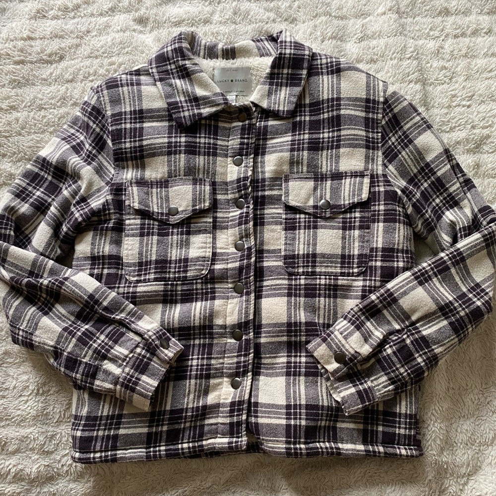 Lucky Brand Plaid Button-Up Jacket